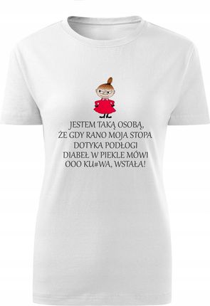 Koszulka T-shirt damska D501 Mała MI Diabeł Mówi biała rozm S