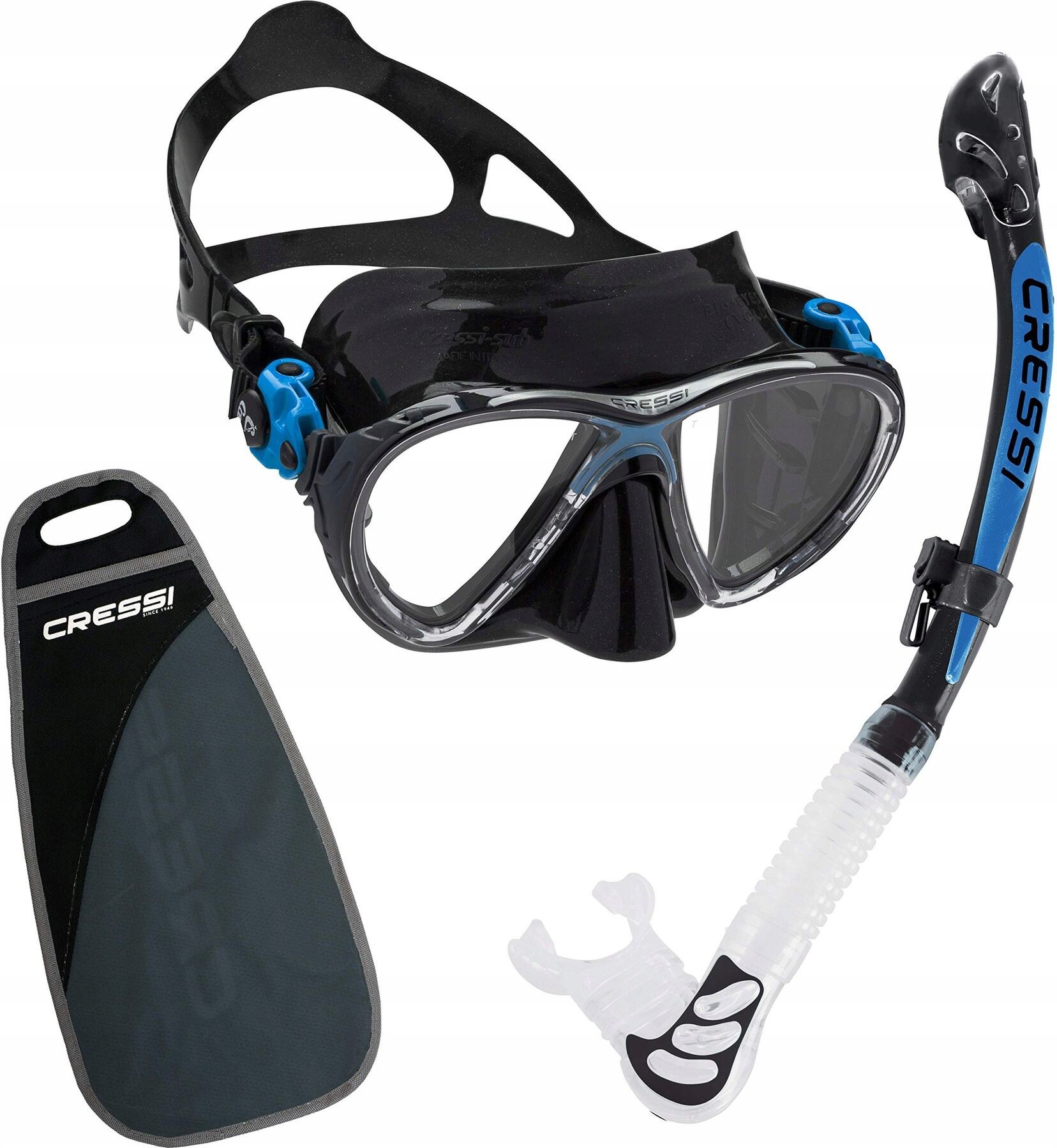 Masque + Tuba Cressi Big Eyes Seal Dry - Combo Plongée Snorkeling, Vision Large
