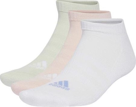 Skarpety adidas Cushioned Low-Cut 3 Pairs białe, koralowe, zielone IZ0164