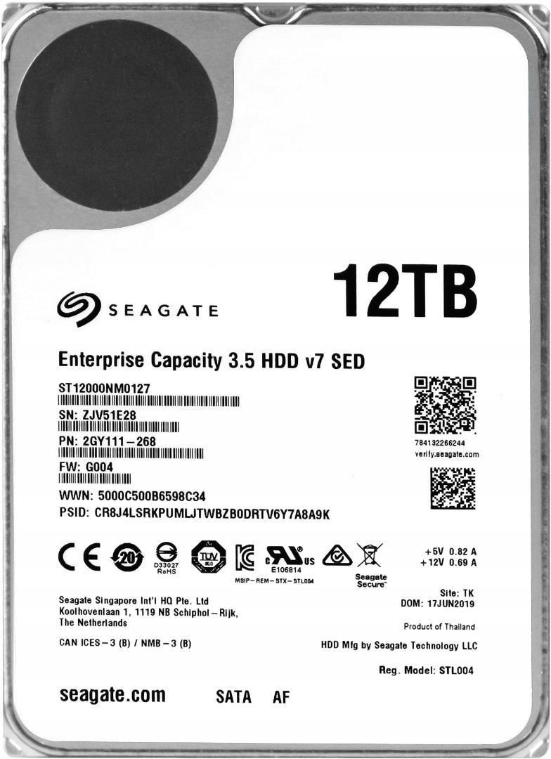 Dysk twardy Seagate Sata 3.5'' 7.2K 12TB (ST12000NM0127