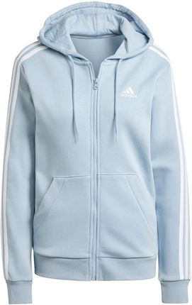 Adidas Bluza damska adidas Essentials 3-Stripes Full-Zip Fleece błękitna IR6076