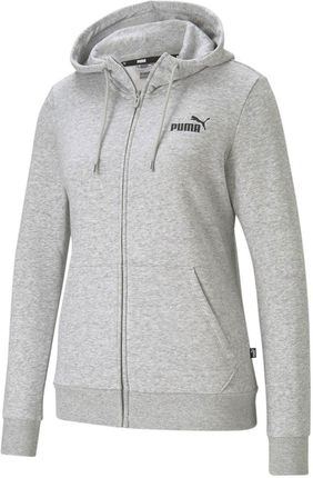 Puma Bluza damska Puma ESS Small Logo Full-Zip Hoodie TR szara 586813 04