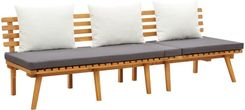 Zakito Home Leżanka Ogrodowa Drewniana 200X65X63,5cm Biało-Ciemnoszara ZH316263