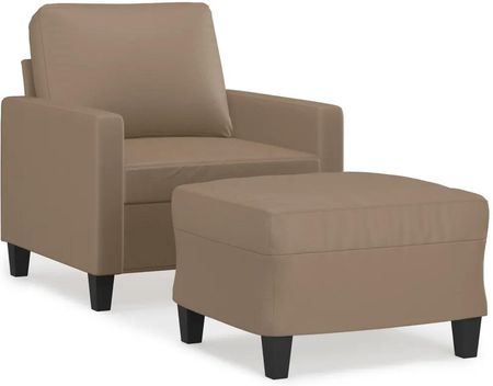 Zakito Home Fotel Z Podnóżkiem Cappuccino 78X77X80Cm Skóra Pvc 100035145154_3201023