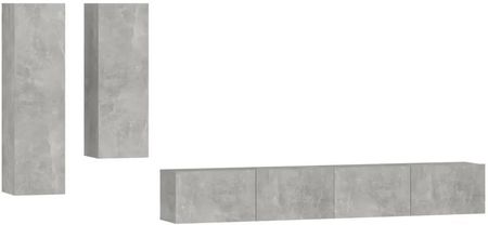 Zakito Europe Zestaw Szafek Tv Betonowa Elegancja Drewno Szary 110X30X30 Cm 100035145153_3114633