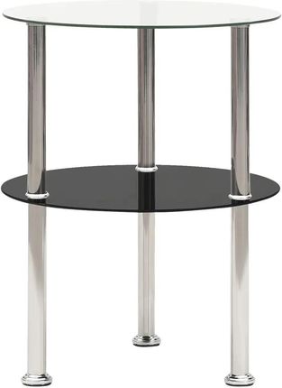 Zakito Home Stolik Boczny Dwupoziomowy 38X50 Cm Przezroczysty/Czarny 100035145154_322788