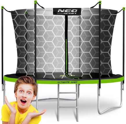 Neo-Sport Neo Sport Neosport Trampolina Ogrodowa 8Ft 252cm Z Siatką Wewnętrzną I Drabinką