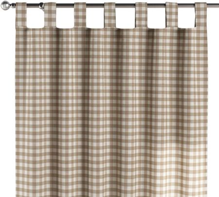 Dekoria Zasłona na szelkach 1 szt. beżowo-biała kratka (1,5x1,5cm) Quadro 130x260 cm