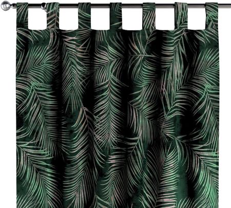 Dekoria Zasłona na szelkach 1 szt. liscie zielonym tle Velvet 130x260 cm