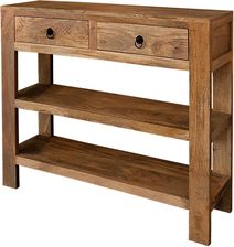 Zdjęcie Cudnemeble Konsola Drewniana Zen 100 Cm Z Szufladami I Półkami Drewna Mango W Kolorze Toffi 4043 - Świdnik