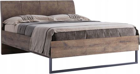 Miromark Quadro Kv 38 Of Łóżko Metalowe Loft Miękki Zagłówek Dąb Frigate 180X200 Cm 39403