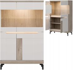 Zdjęcie Liveo Meble Witryna Niska Gablota Szklana Do Salonu I Sypialni Dąb Cremona Aston An04 15660387250 - Lubań