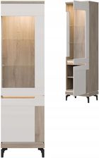 Zdjęcie Liveo Meble Witryna Prawa Wysoka Gablota Szklana Wąska Do Salonu Dąb Cremona Aston An06 15667325346 - Polkowice