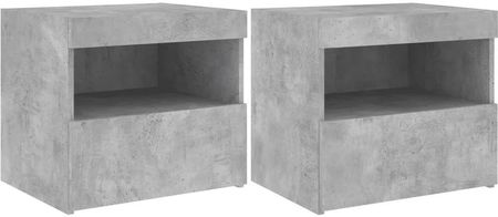 Szafka nocna LED 50x40x45 cm, szarość betonu