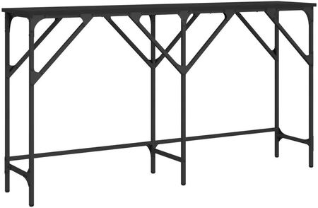 Stolik konsolowy drewno-metalowy 140x29x75 cm, czarny