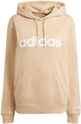 Adidas Bluza damska adidas Essentials Linear Hoodie beżowa IS2083