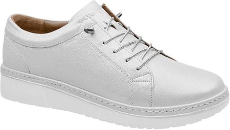 Komfortowe Półbuty LORETTA VITALE 5277 A.White Silver Srebrne Trampki Sneakersy