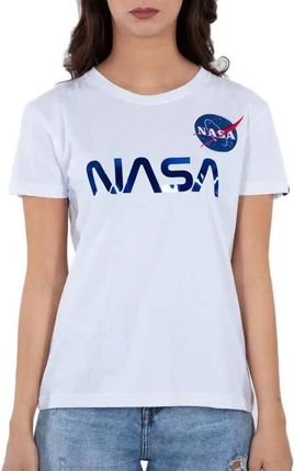 Koszulka damska Alpha Industries NASA PM biała 198053-574