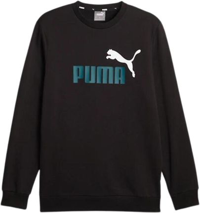 Puma Bluza męska Puma ESS+ 2 Col Big Logo Crew FL czarna 586762 75