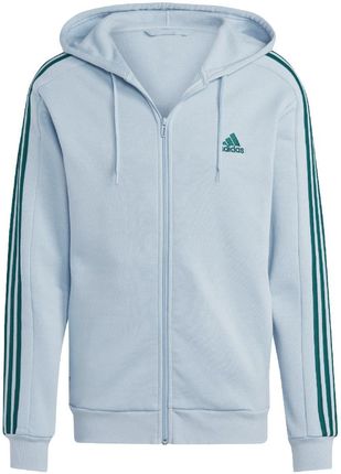 Adidas Bluza męska adidas Essentials Fleece 3-Stripes Full-Zip błękitna IJ8932