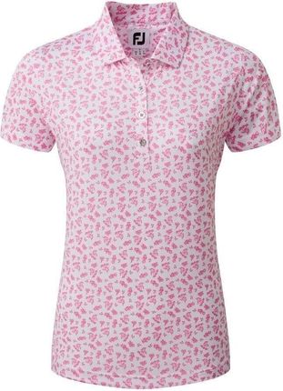 Footjoy Floral Print Lisle Pink/White S Koszulka Polo