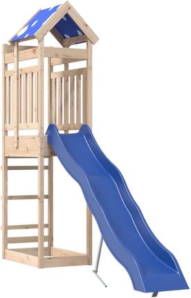 Zakito Drewniana Wieża Z Zjeżdżalnią Dla Dzieci 52,5X267 239Cm Niebieski