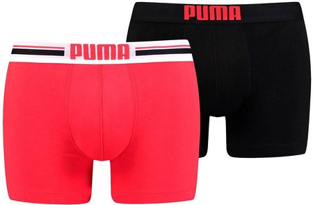 Puma Bokserki męskie Puma Placed Logo Boxer 2P czerwone, czarne 906519 07