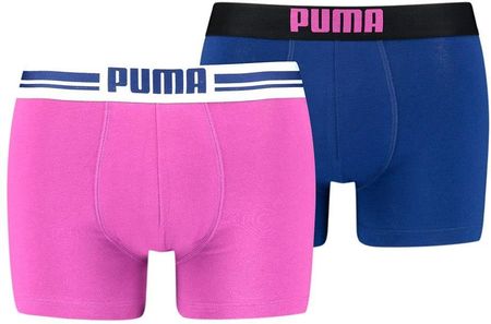 Puma Bokserki męskie Puma Placed Logo Boxer 2P różowe, niebieskie 906519 11