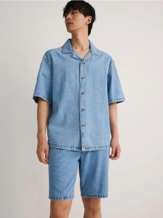 Reserved - Jeansowe szorty z lyocellem - niebieski