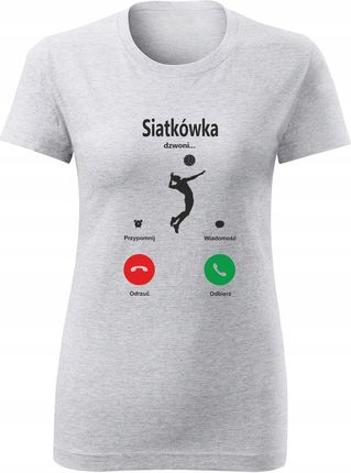 Koszulka T-shirt damska D591 Siatkówka Dzwoni szara rozm XXL