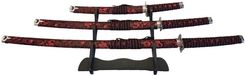 Zdjęcie Katany HATTORI HANZO Red HH029 Rosso zestaw 3 szt. + podstawka - repliki mieczy samurajskich - Tarnowskie Góry