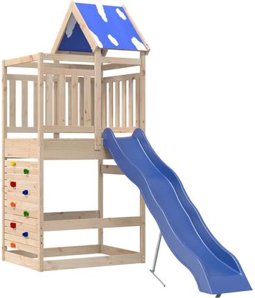 Zakito Wieża Do Zabawy Dla Dzieci 258X110X250 Drewno Sosnowe Niebieska Zjeżdżalnia