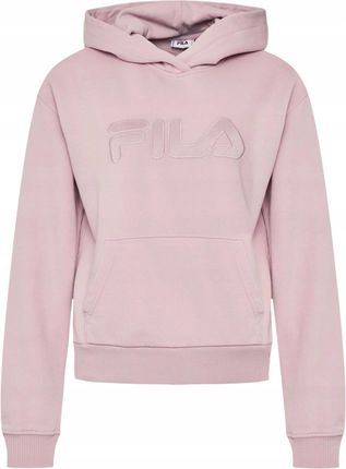 Bluza czarna damska Fila kapur dresowa luźna logo różowa kangurka r. Xs