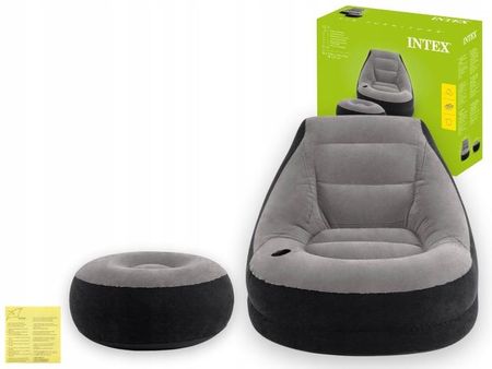 Intex Fotel Dmuchany Materac Jednoosobowy 68564 102X137 + Podnóżek