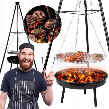 Maltec Palenisko Trójnóg Grill Ogniskowy Ogrodowy Wiszący Duży 50cm Ognisko