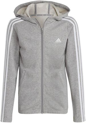 Adidas Bluza dla dzieci adidas Essentials 3-Stripes Full-Zip Hoodie szara IC3635