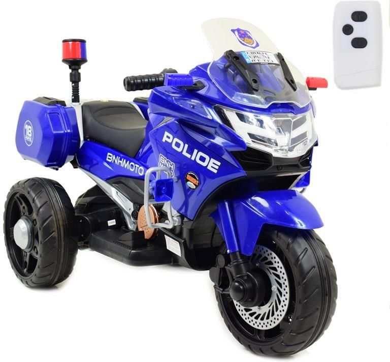 Super-Toys Szybki Motor Policyjny Z Kogutem Miękkie Koła Dźwięki