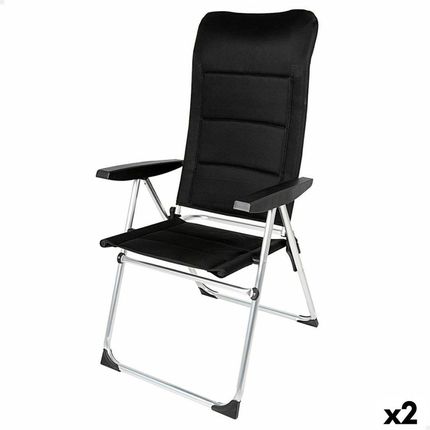 Aktive Fotel Plażowy Deluxe Składany Czarny 49 X 123 67cm 2 Sztuk S8902380
