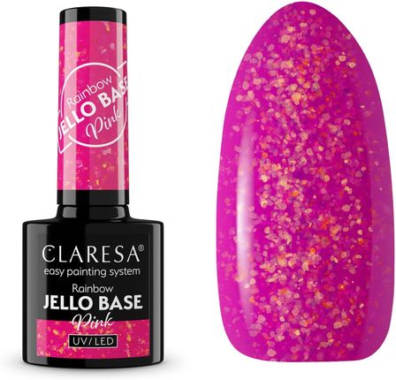 Claresa Baza Rainbow Jello Base Pink Ciemny Malinowy Róż Z Kawałkami Folii