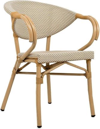 King Home Krzesło Bistro Paris Arm Jasnobrązowe Rattan