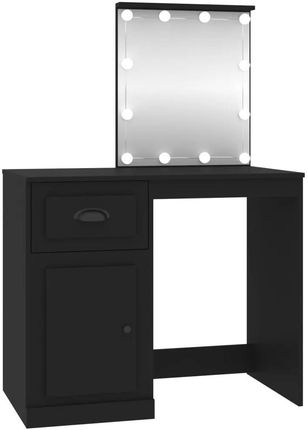 Zakito Home Toaletka Z Lustrem Led Czarny 90X50X132,5 Cm