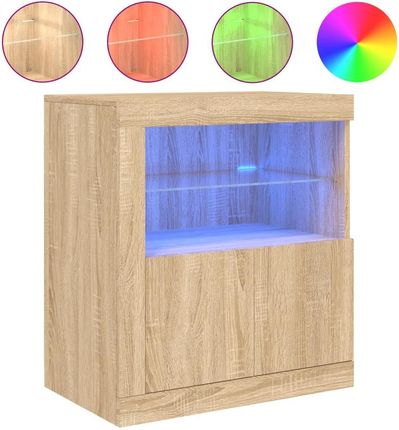 Zakito Europe Komoda Led Dąb Sonoma 60,5X37X67Cm (Ze836618)