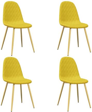 Zakitohome Krzesła Kuchenne Musztardowe 4Szt. 45X53,5X83 Cm