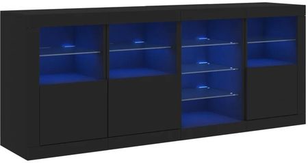 Zakito Europe Komoda Led Czarna 164X37X67 Cm