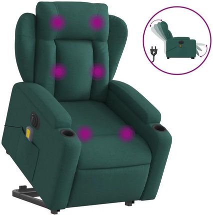 Zakito Europe Fotel Do Masażu I Podnoszenia Dla Seniora 77X94,5X100 Cm Ciemnozielony