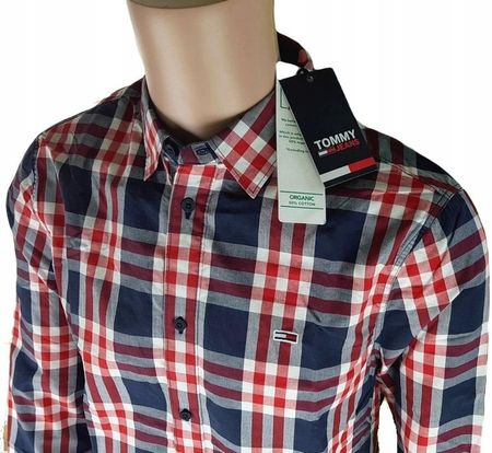 Tommy Hilfiger koszula męska Tommy Jeans Poplin DM0DM13041 kratka oryg. - S