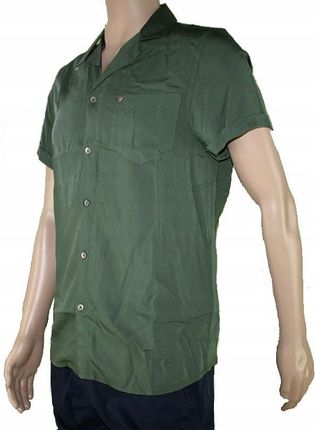 GUESS koszula męska zieleń mundurowa lyocell sztuczny jedwab -oryginalna -M