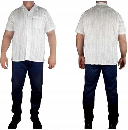 Biała koszula Levi's męska 726250074 Relaxed wzorek oryg. Levis - rozm. XL