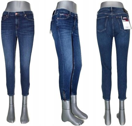 Tommy Jeans Nora jeansy damskie rurki 7/8 - oryg. -DW0DW10900 zamki W29/L28