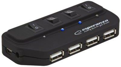 Esperanza Hub 4 Porty EA127 USB 2.0 (E5905784769936)